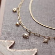 Collier double doré zircons TEYSSA - Focus