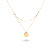 Collier double personnalisable dore perle nacre Ava - Bijou photographié sur fond blanc