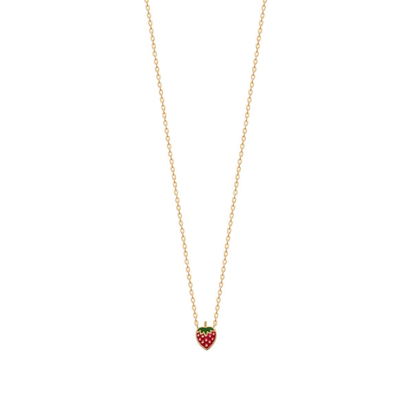 Collier enfant doré Fraise