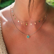 Collier doré Manyssa multiples pampilles - Bijou porté