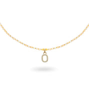 Collier doré personnalisable initiales et charms Nelia pierres du soleil - Bijou photographié sur fond blanc