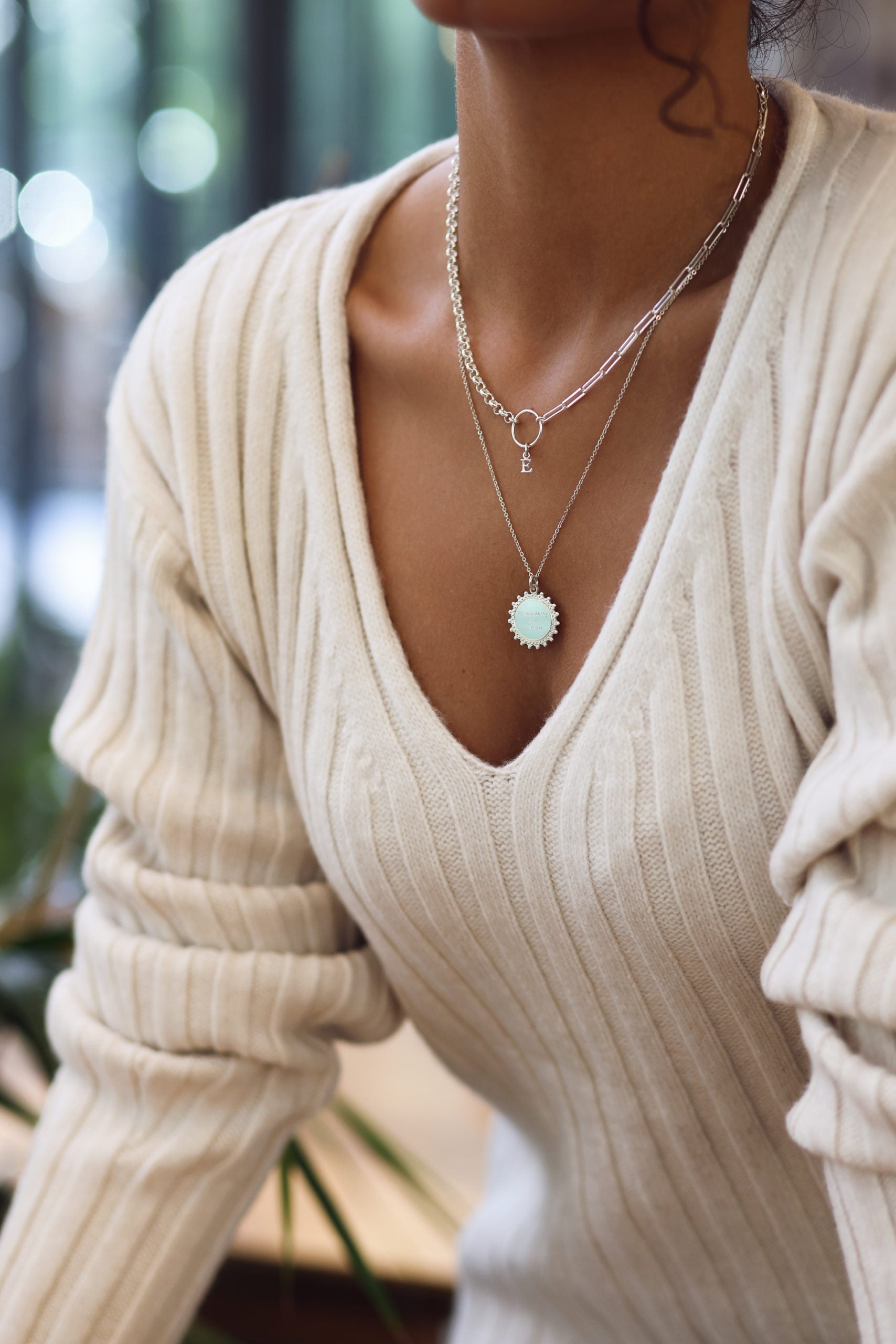 Collier personnalisable argent Selena - Bijou porté