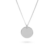 Médaille à graver dorée pour collier personnalisable Alba XL - Bijou sur fond blanc