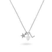Collier personnalisable argent pour initiale ou charm Ama - Bijou sur fond blanc