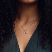 Collier personnalisable doré coeur zircon Lana - Bijou porté