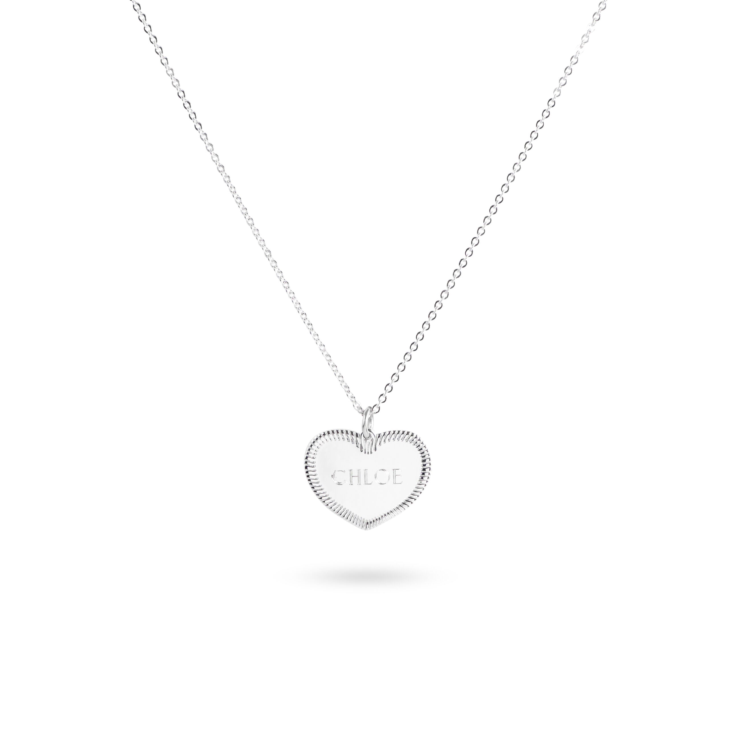 IRIS – Collier personnalisable argent pendentif coeur - Bijou photographié sur fond blanc