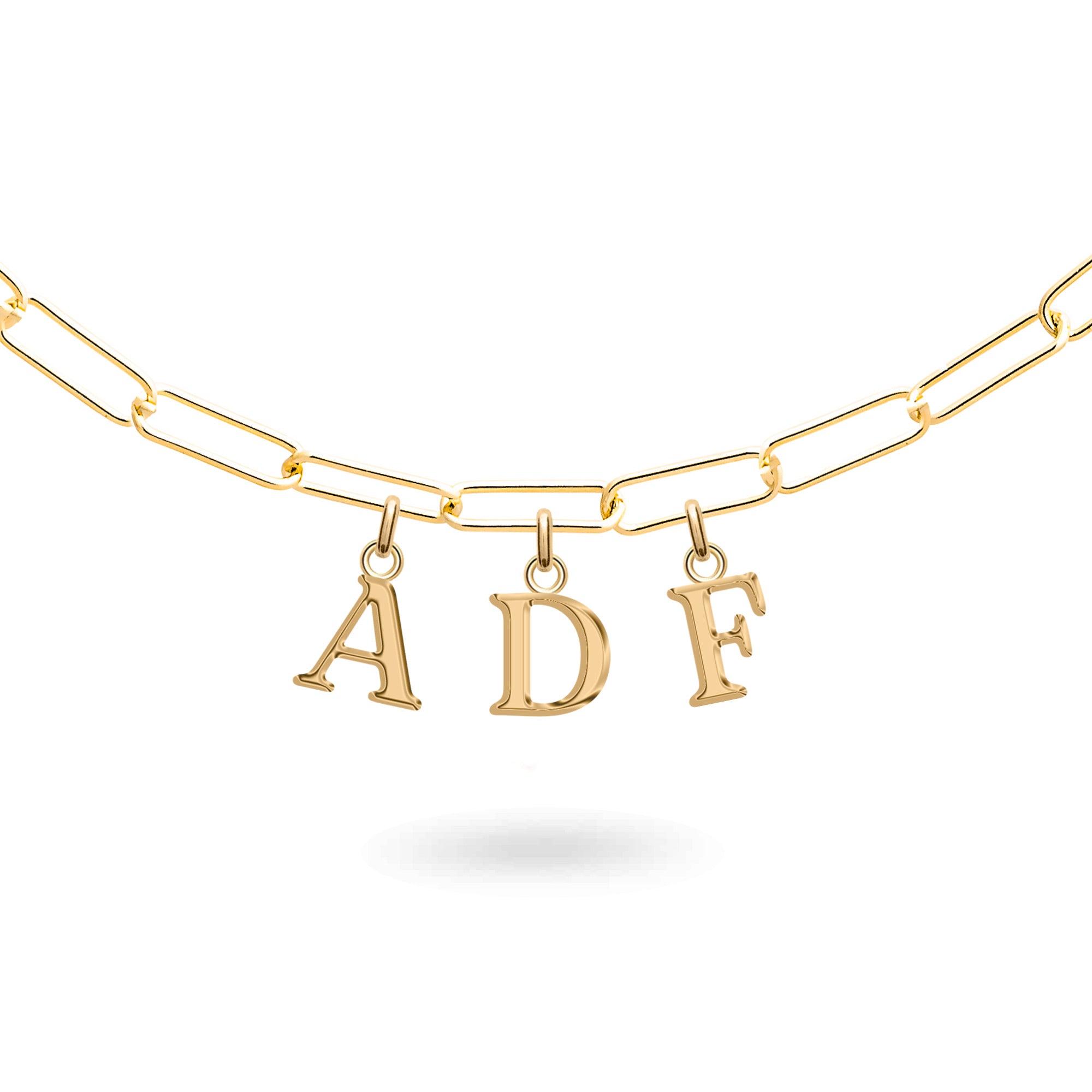 AXELLE – Collier personnalisable pour charms et initiales doré - Bijou photographié sur fond blanc