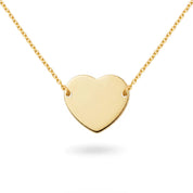 Collier personnalisable doré avec médaille à graver coeur Adelie - Bijou sur fond blanc