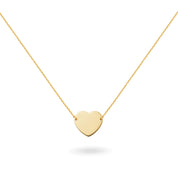 Collier personnalisable doré avec médaille à graver coeur Adelie - Bijou sur fond blanc