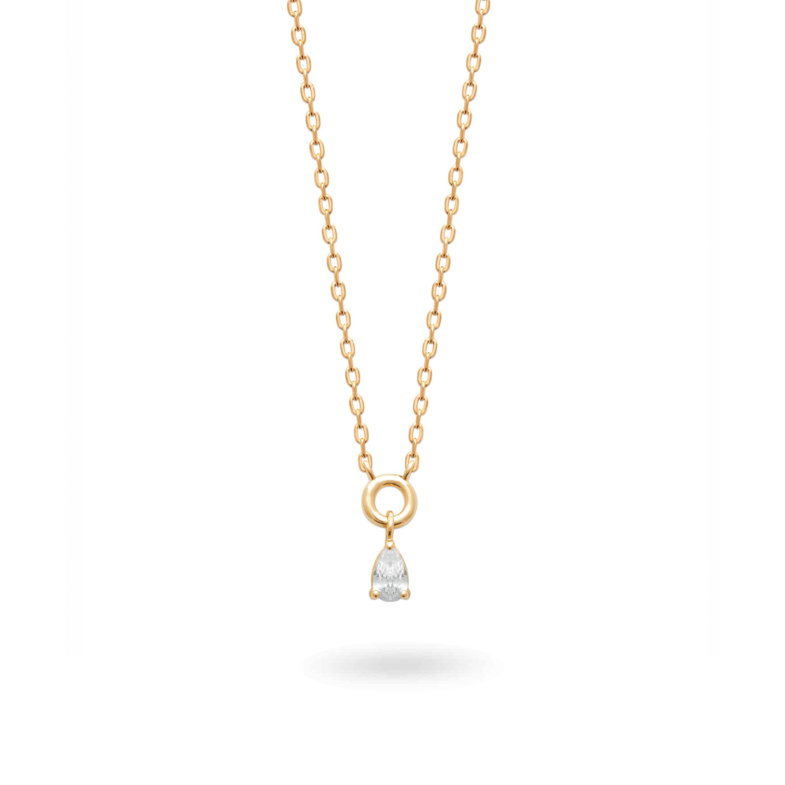 Collier personnalisable doré initiales et charms Jane - Bijou sur fond blanc