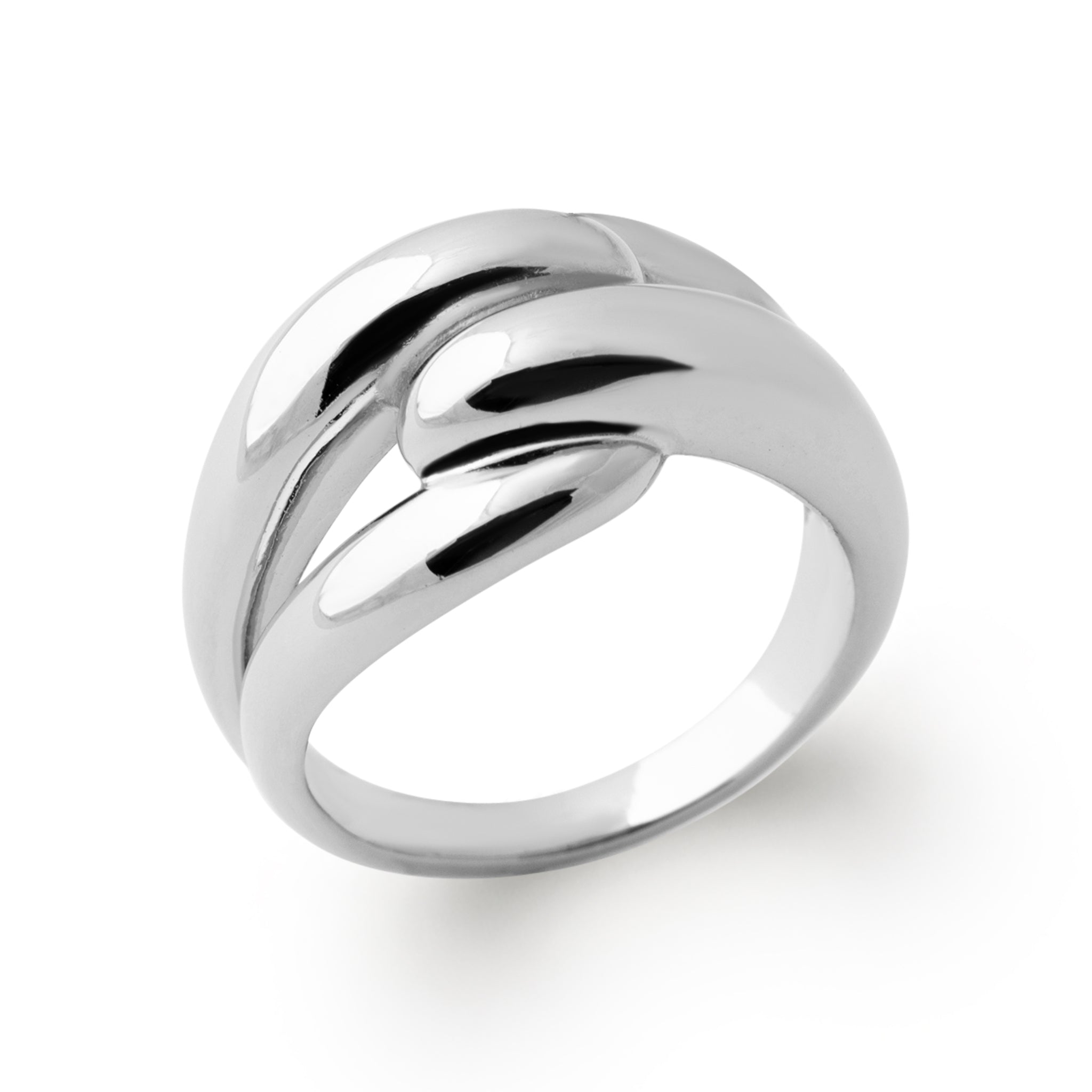 Grosse bague en argent Manoa nœud - Bijou photographié sur fond blanc 