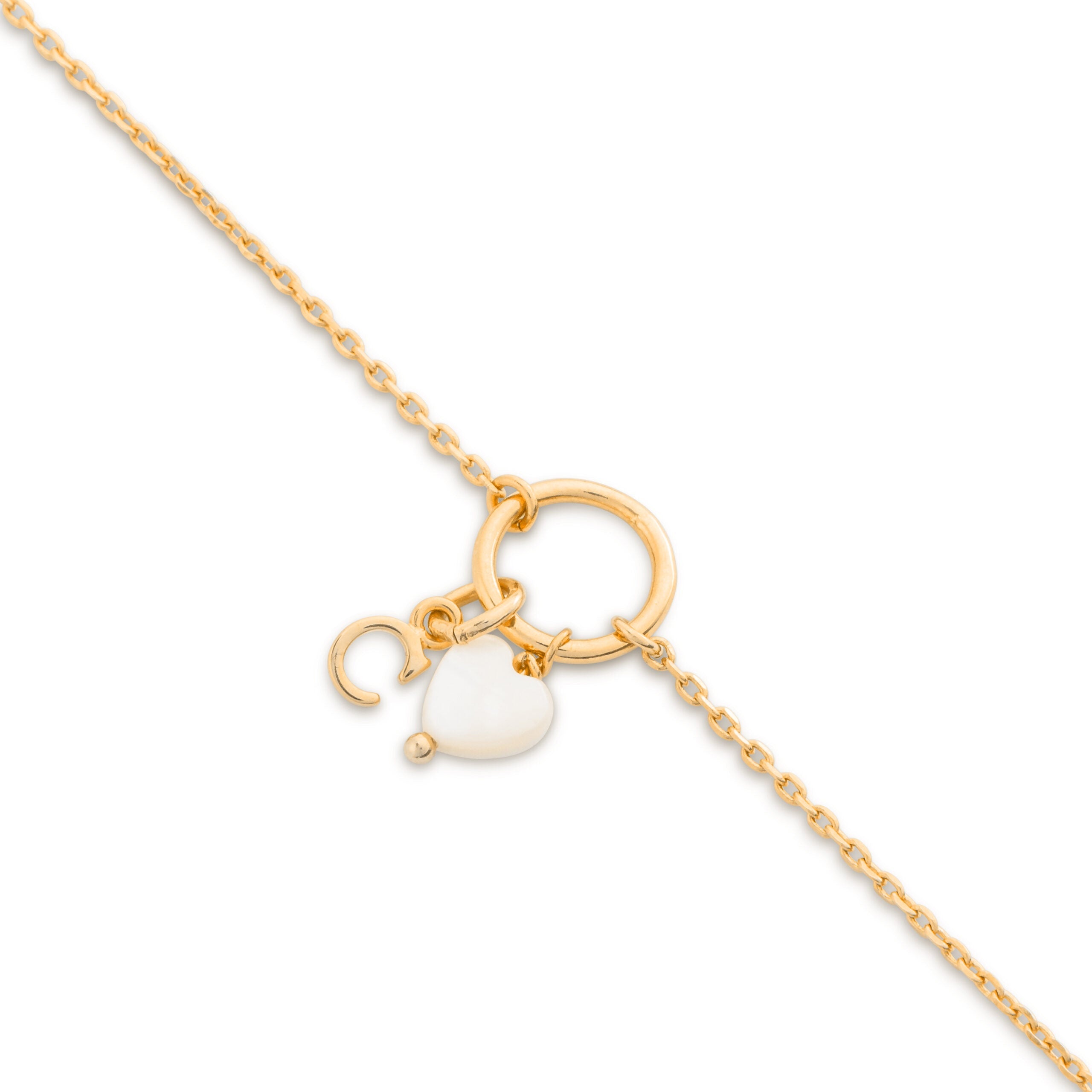 LILOU – Bracelet personnalisable doré coeur nacre