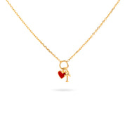 LILOU PASSION – Collier doré personnalisable avec coeur rouge