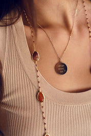 Médaille ronde Alba L simple dorée pour gravure - Bijou porté