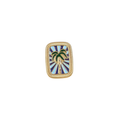 Pin's doré palmier M bleu et bleu clair - Accessoire