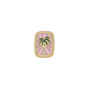 Pin's doré palmier M violet et rose - Accessoire