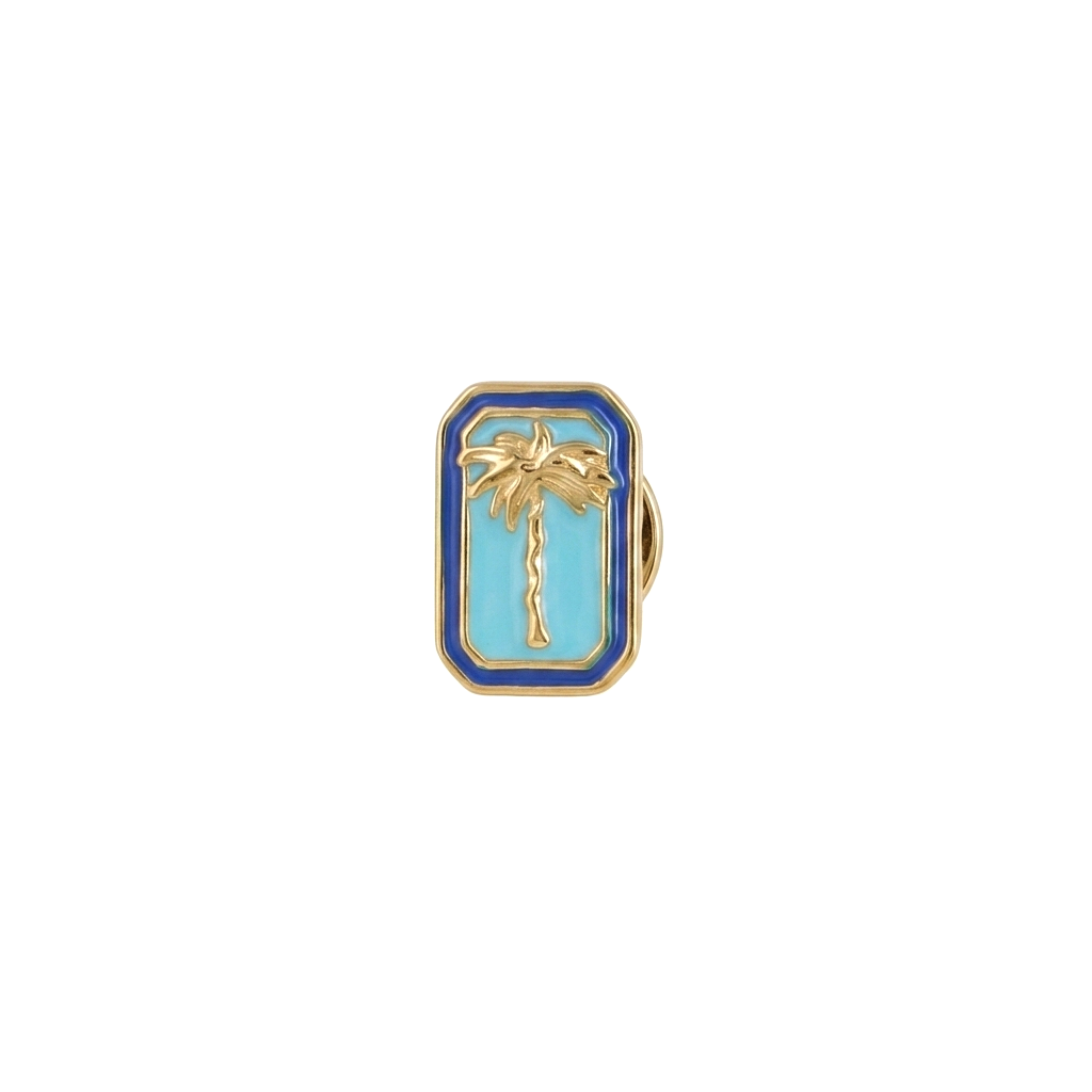 Pin's doré palmier S bleu - Accessoire