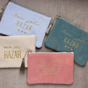 Pochette LOVE velours couleurs