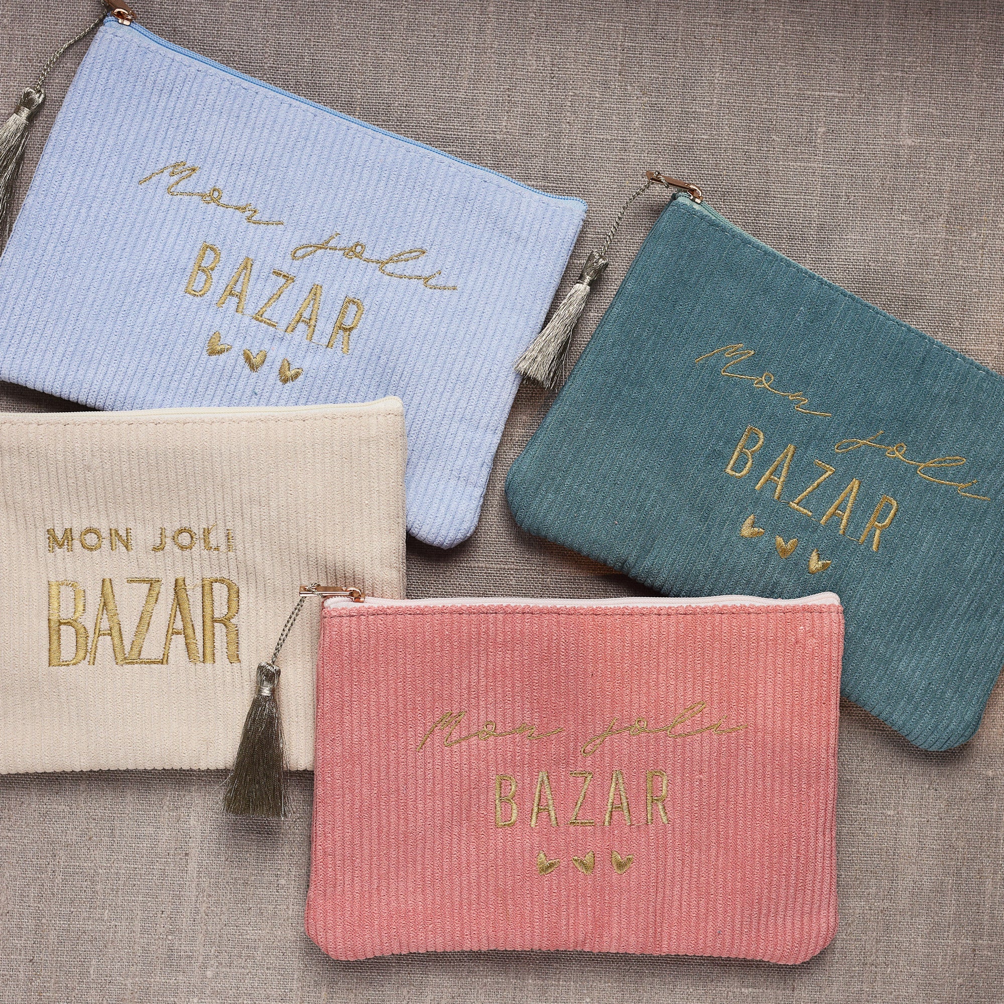 Pochette LOVE velours couleurs