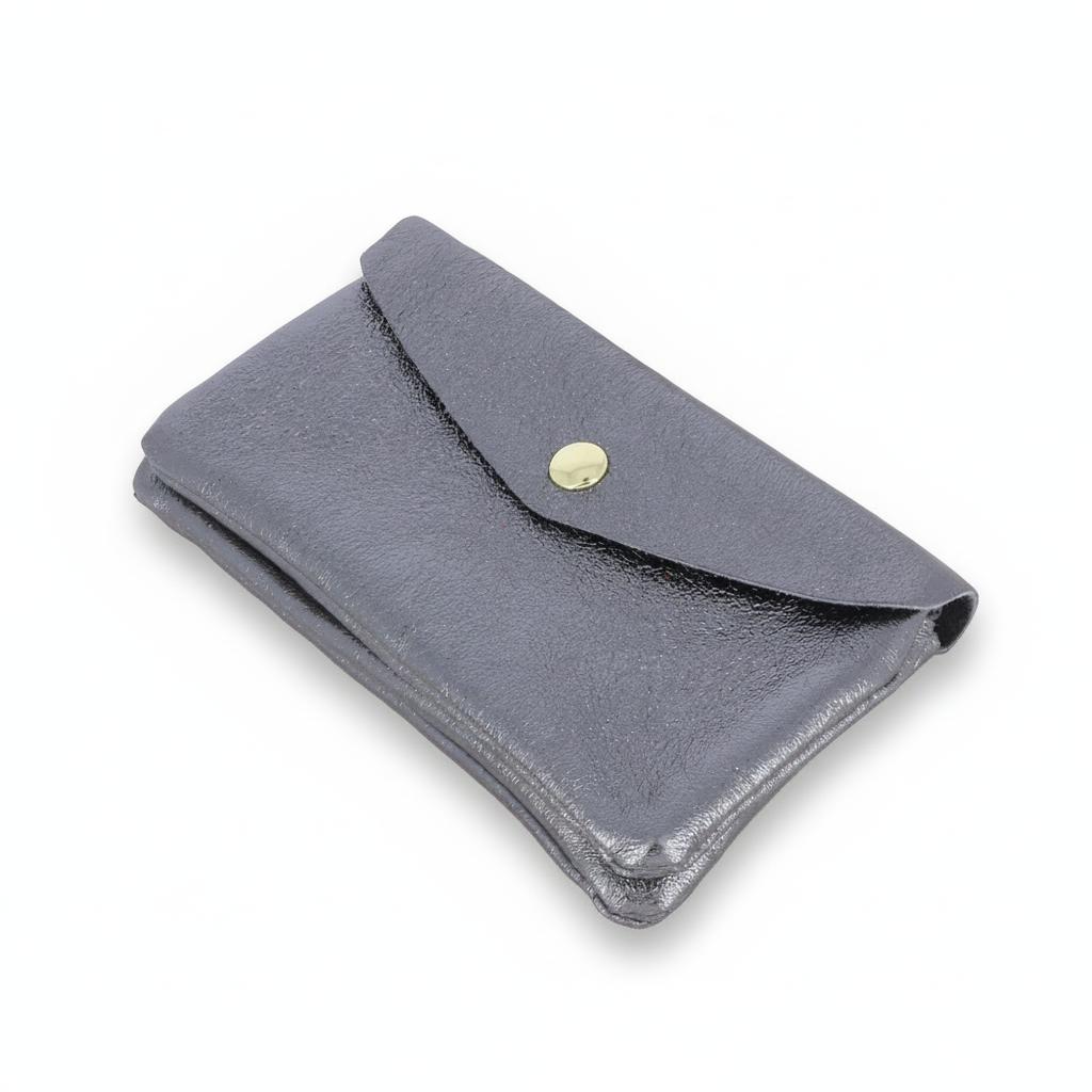 Porte-monnaie en cuir recyclé Barcelone anthracite - Accessoire