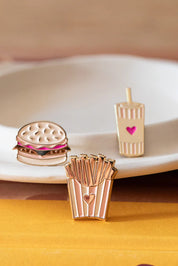 Trio de pin's doré burger, frites et boisson - Accessoire
