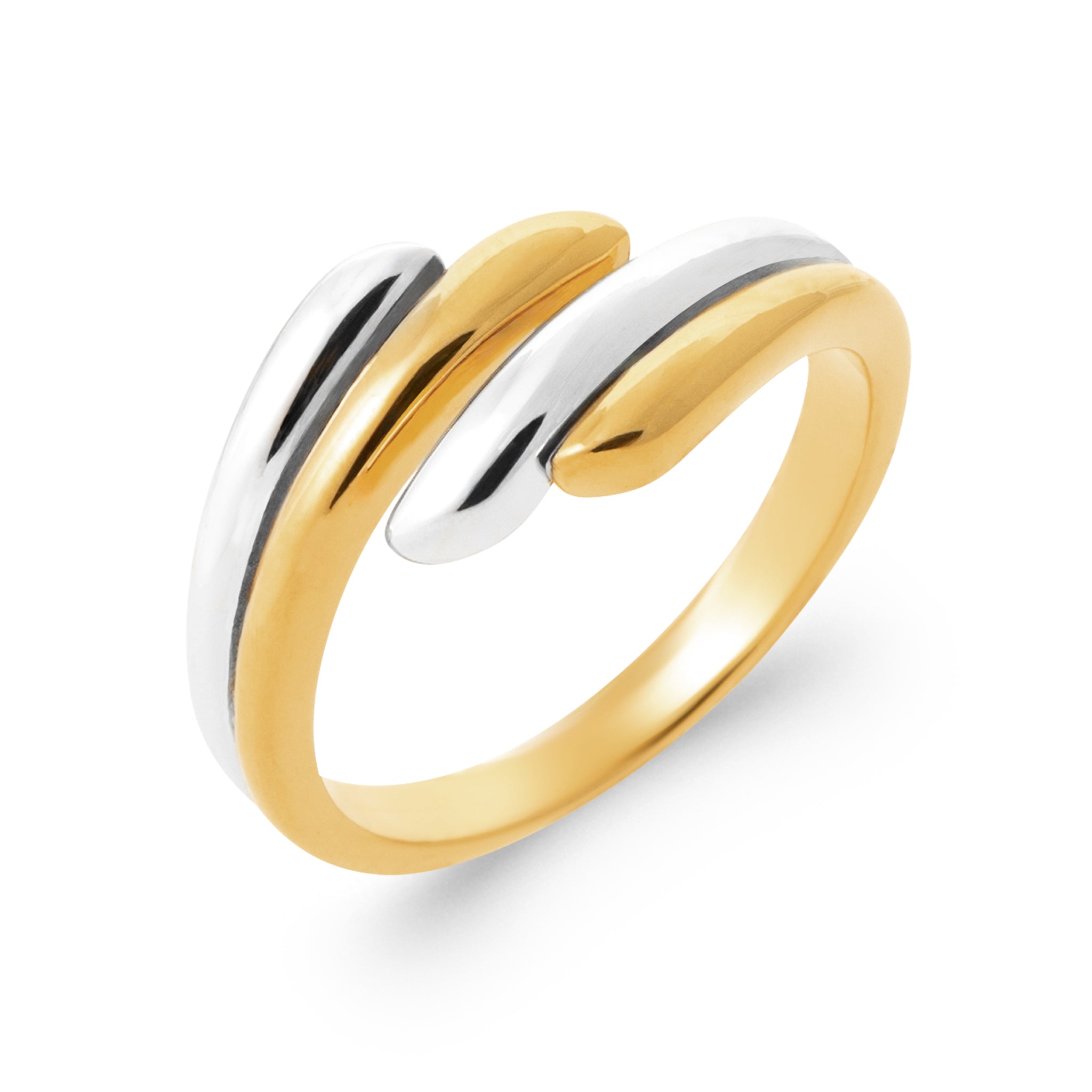 Bague argent et doré Shonna bicolore - Bijou photographié sur fond blanc