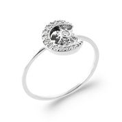 Bague argent Zoelie Lune et soleil sertis de zircons - Bijou photographié sur fond blanc