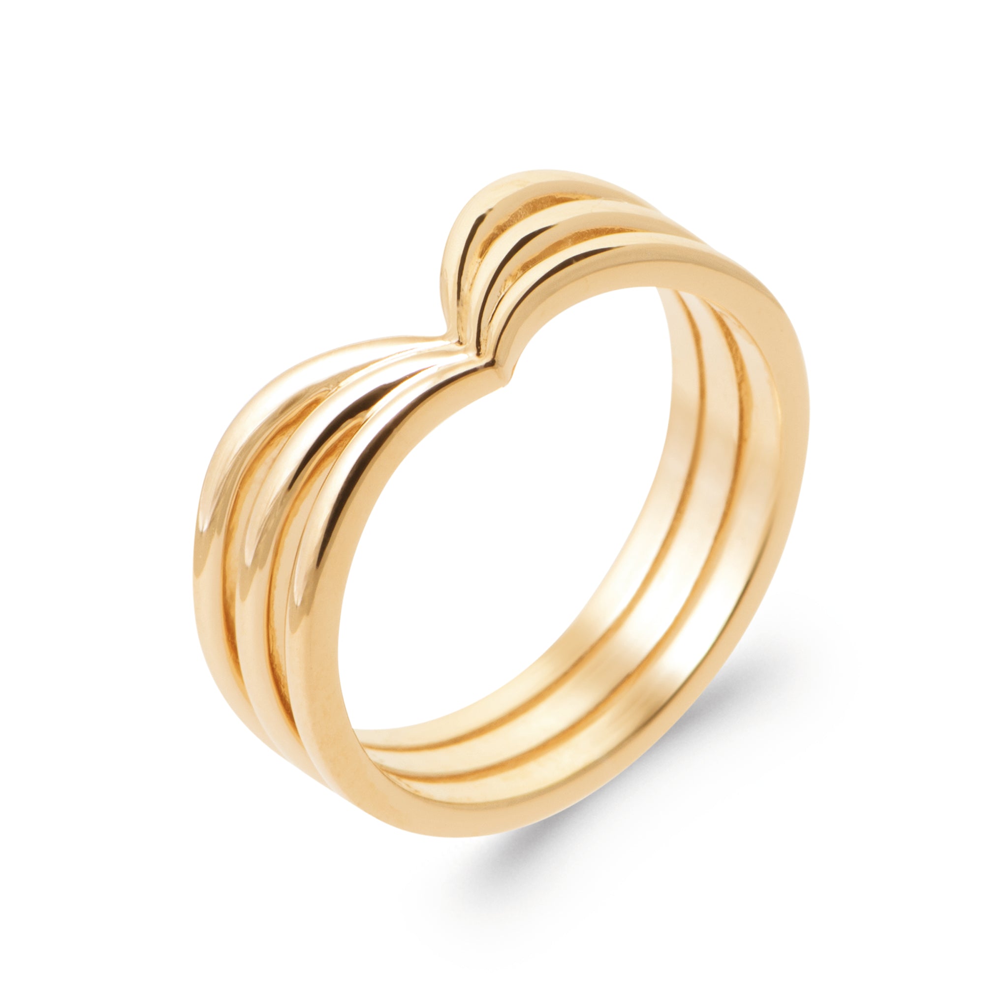 Bague dorée Andy - Bijou photographié sur fond blanc