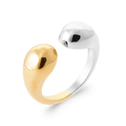 Bague bicolore Fosca en argent 925 et laiton doré 3 microns - Bijou photographié sur fond blanc