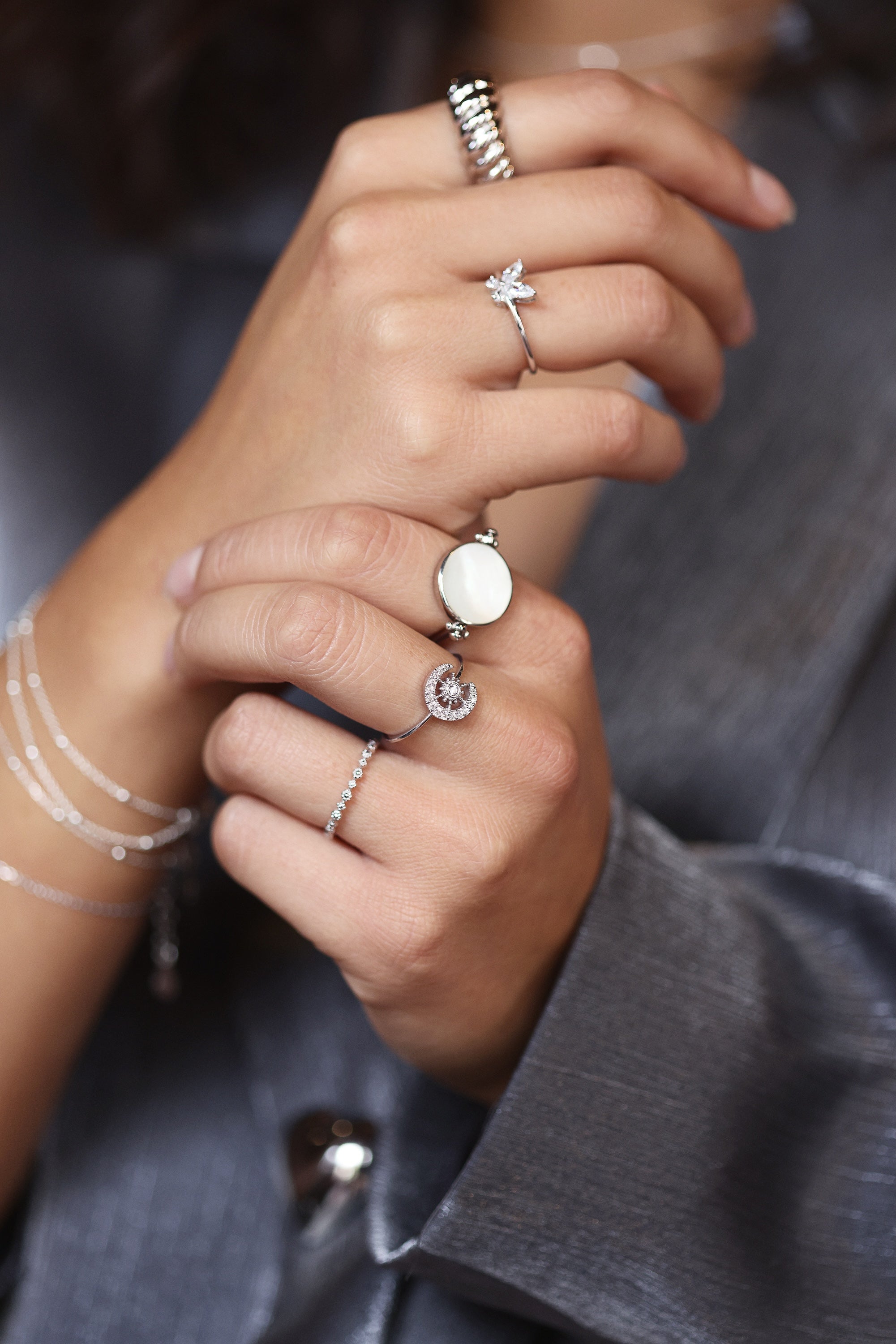 Bague réversible Joy personnalisable en argent pour gravure - Bijou porté