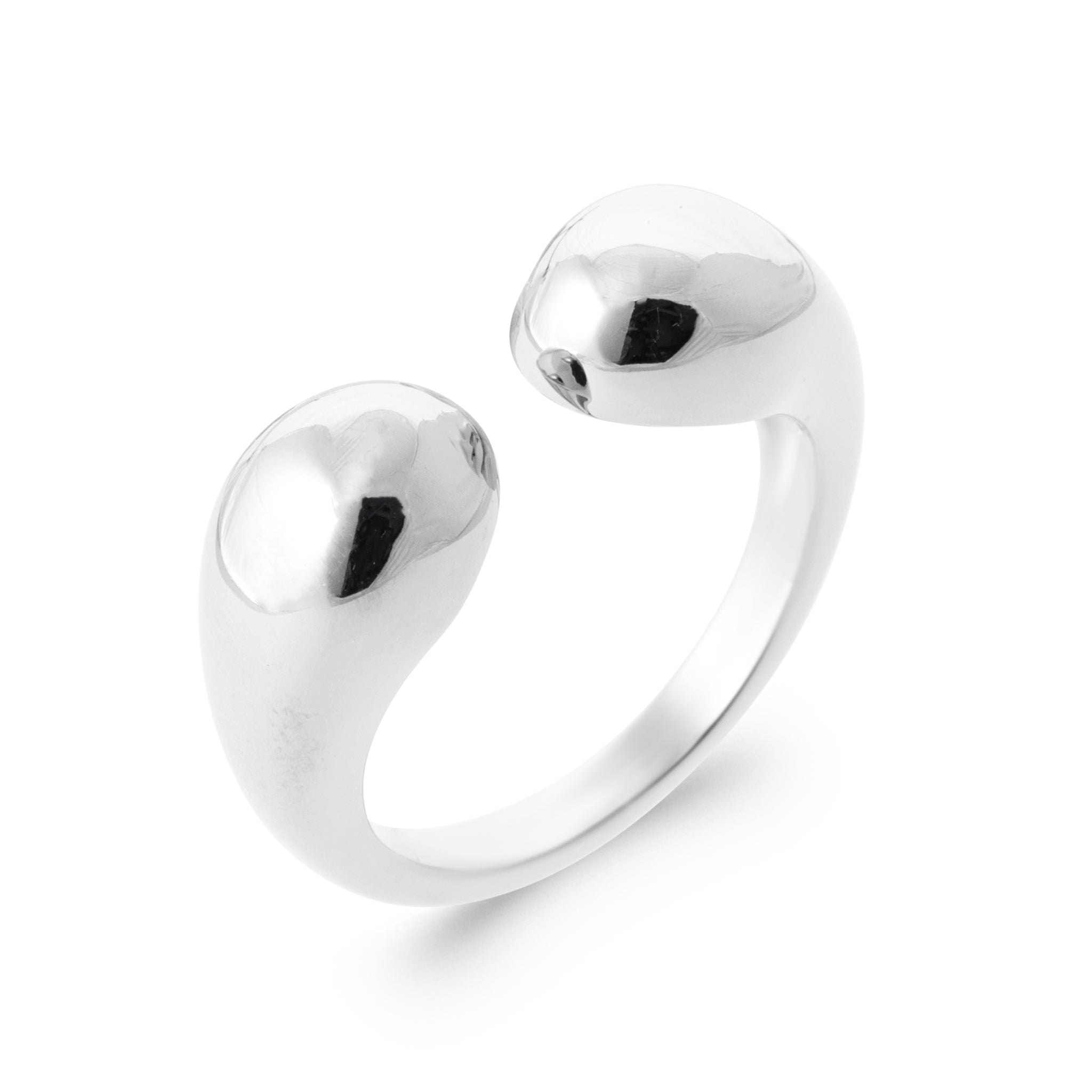 Bague en argent Fosca gouttes - Bijou photographié sur fond blanc