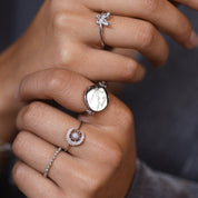 Bague personnalisable argent pour gravure nacre JOY