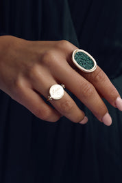 Bague réversible Joy personnalisable dorée pour gravure - Bijou porté