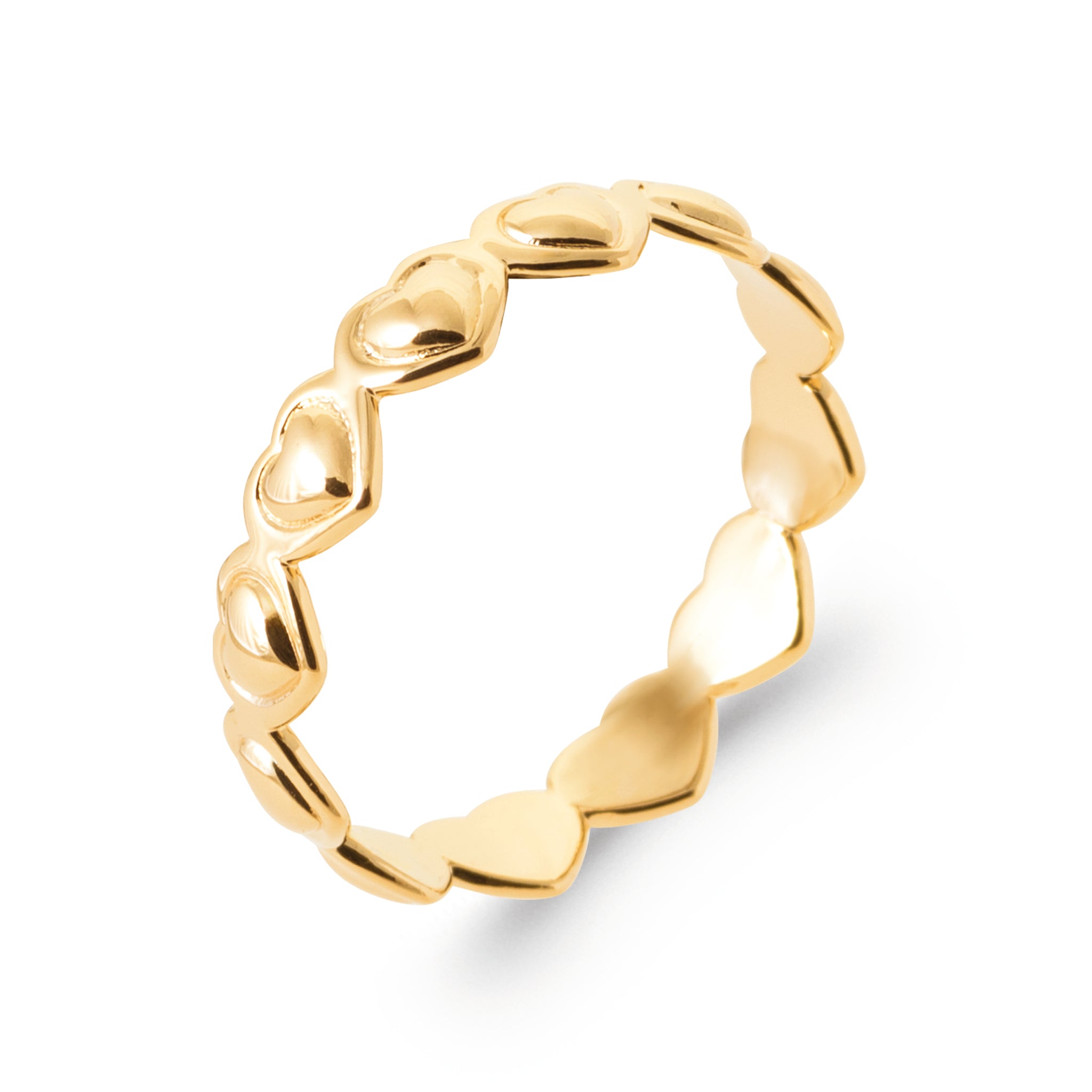 Bague dorée cœurs Robin - Bijou photographié sur fond blanc