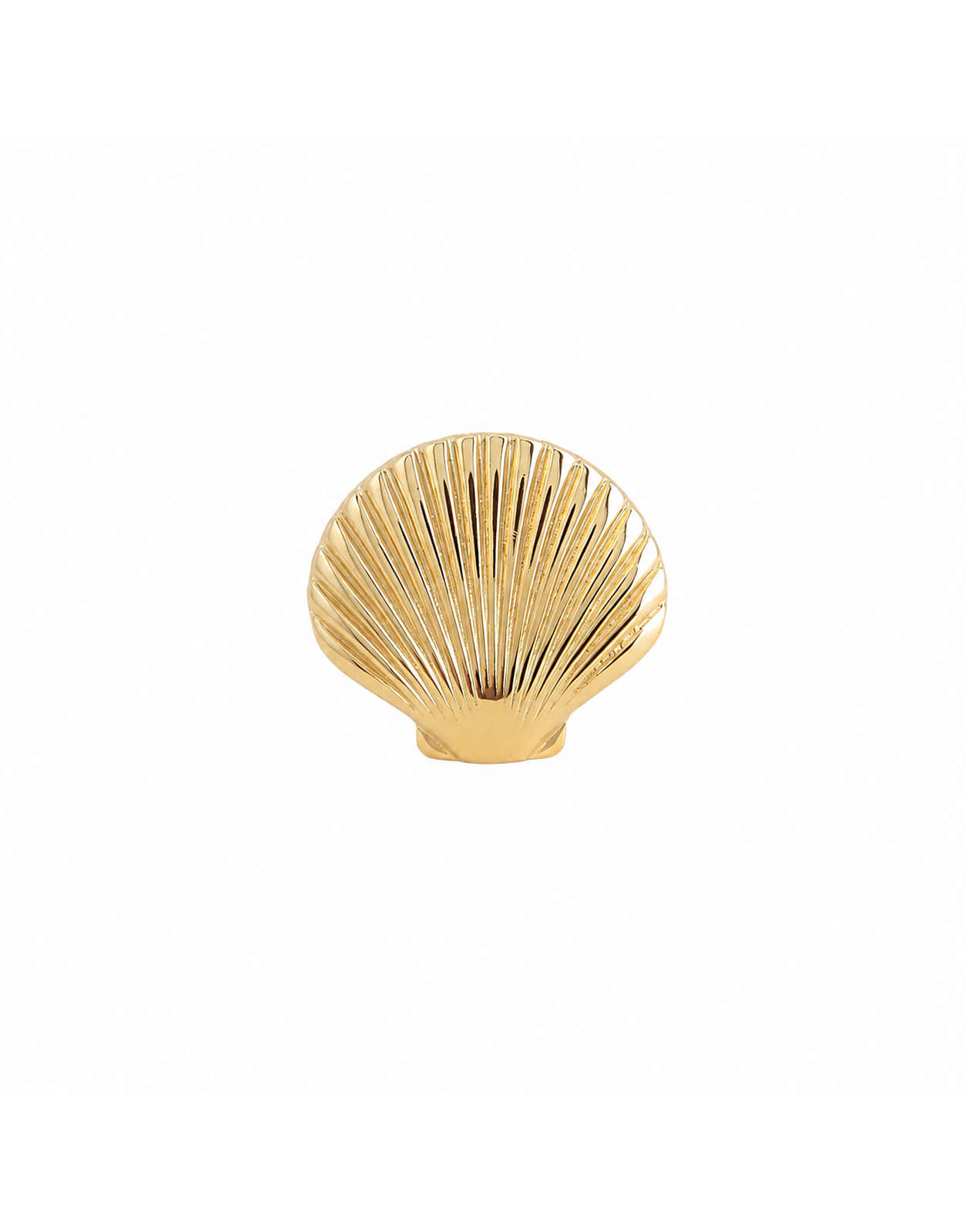 Bague dorée Shell ajustable ornée d'un coquillage - Bijou sur fond blanc