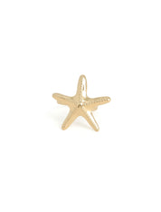 Bague dorée Ainoa ajustable ornée d'une étoile de mer - Bijou sur fond blanc