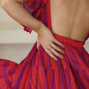 Bague dorée Bali fleur de frangipanier - Bijou porté