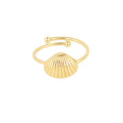 Bague Elea acier inoxydable coquillage ajustable - Bijou photographié sur fond blanc