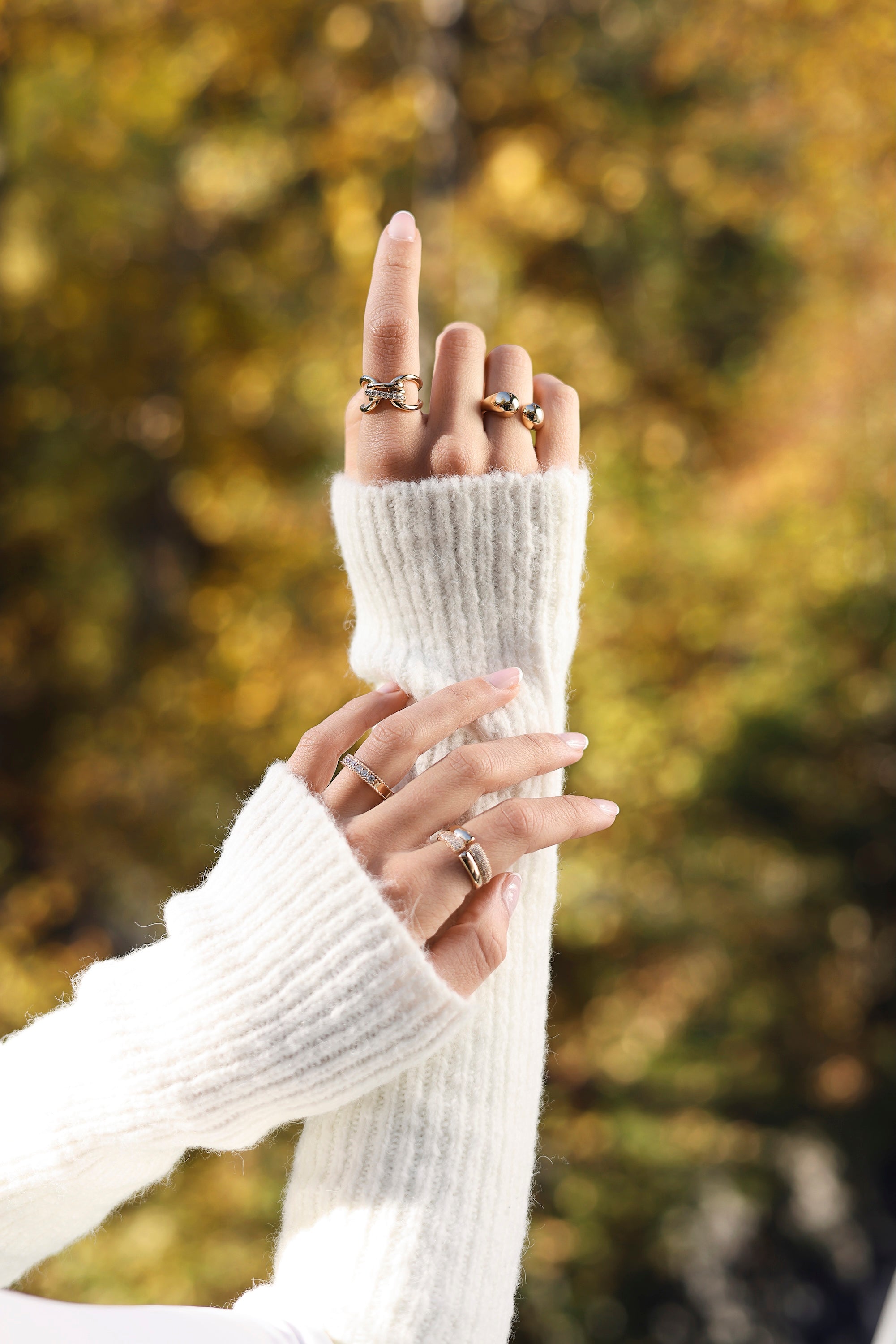 Bague dorée Fosca gouttes - Bijou porté