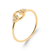 Bague dorée Janny zircons - Bijou photographié sur fond blanc