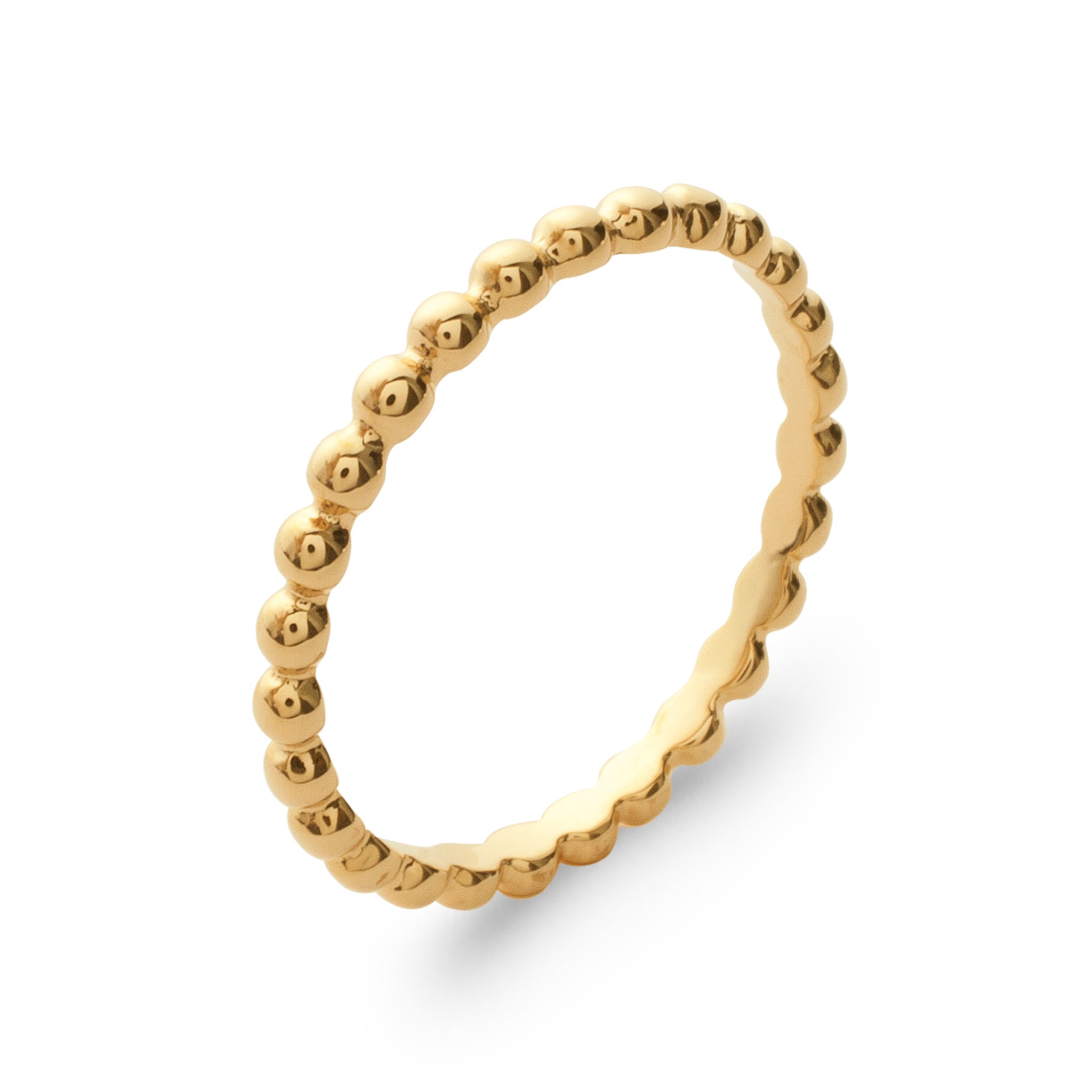 Bague dorée Lipa perlée - Bijou photographié sur fond blanc