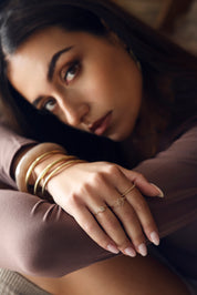 Bague dorée Lipa perlée - Bijou porté