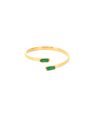 Bague dorée Loelia vert