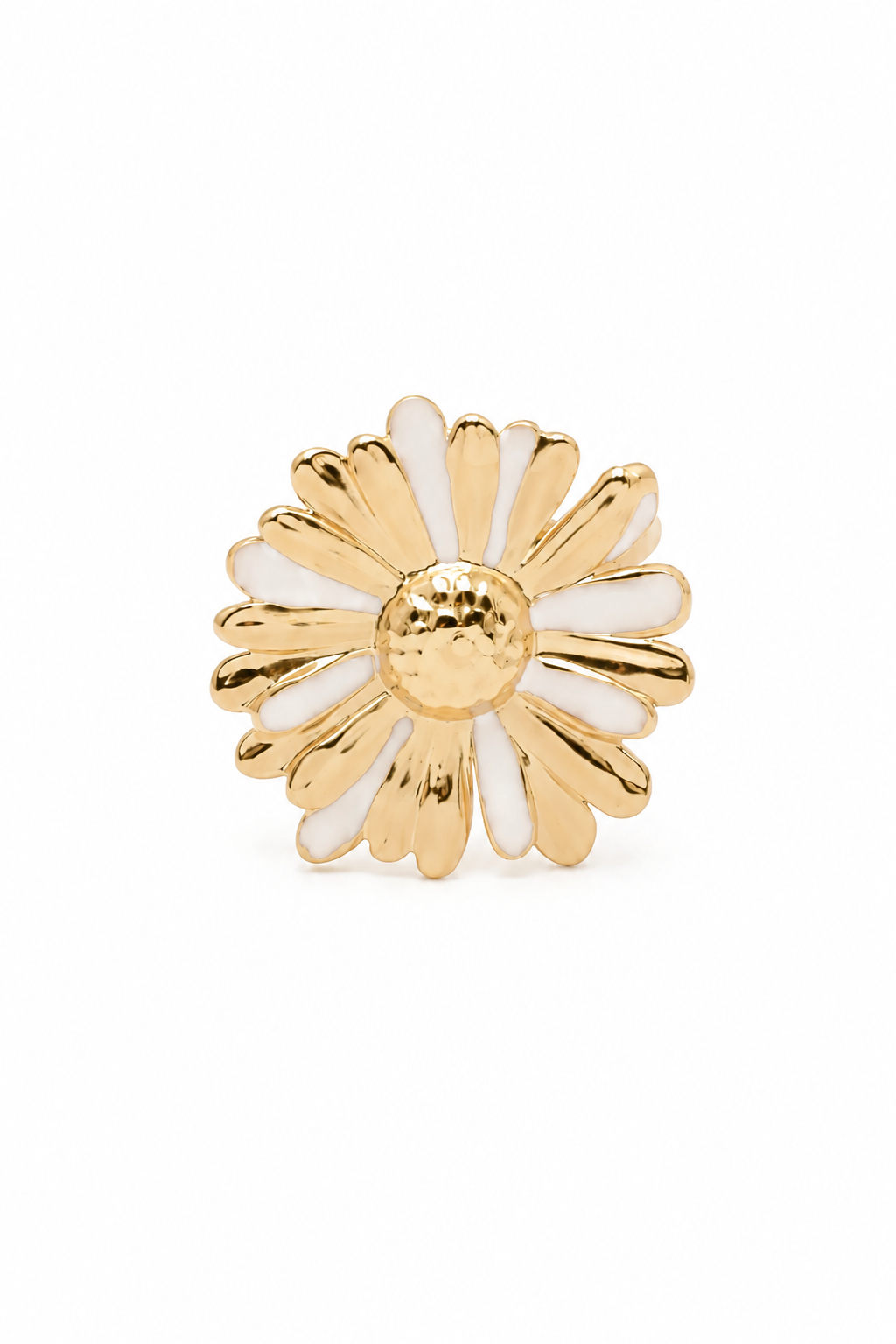 Bague dorée fleur Masy - Bijou sur fond blanc