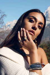 Bague ajustable dorée Nicole effet tressé - Bijou porté