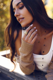 Bague ajustable dorée Nicole effet tressé - Bijou porté