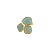 Bague dorée Nolan amazonite pierre naturelle - Bijou sur fond blanc