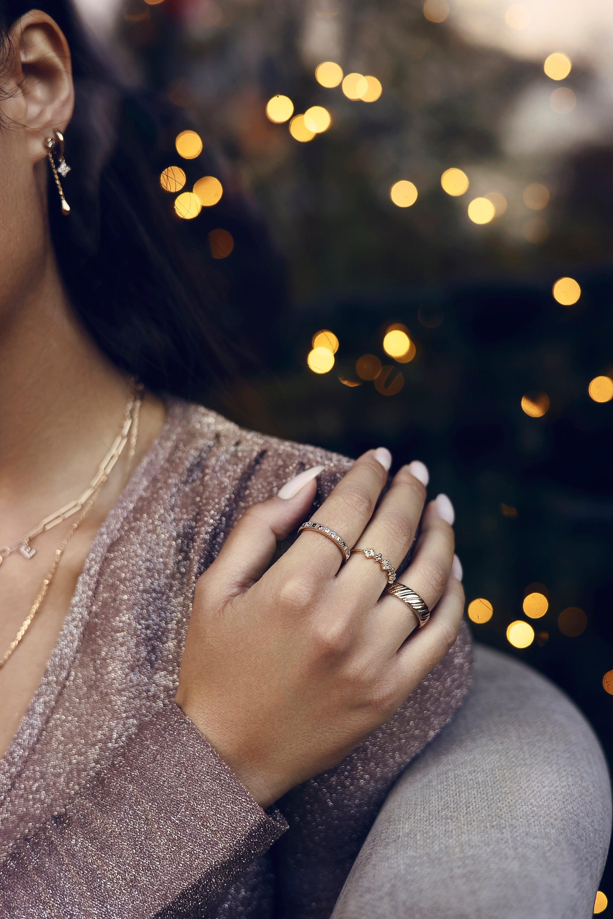 Bague dorée zircons THALY - Bijou porté