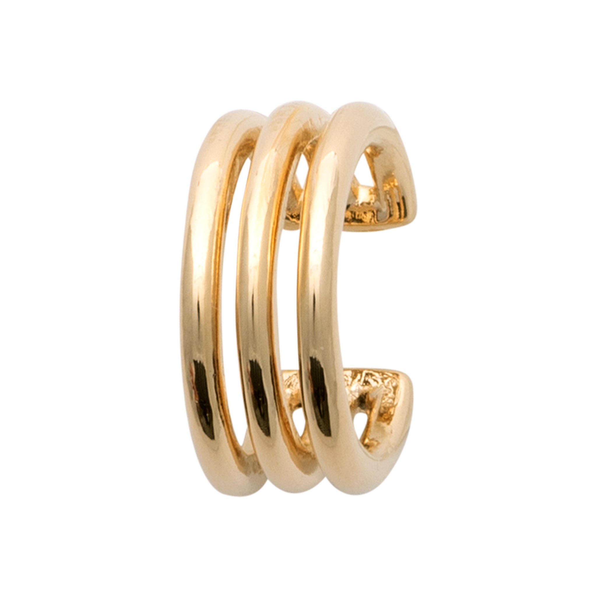 Bague d'oreille dorée Roy effet multiple - Bijou sur fond blanc
