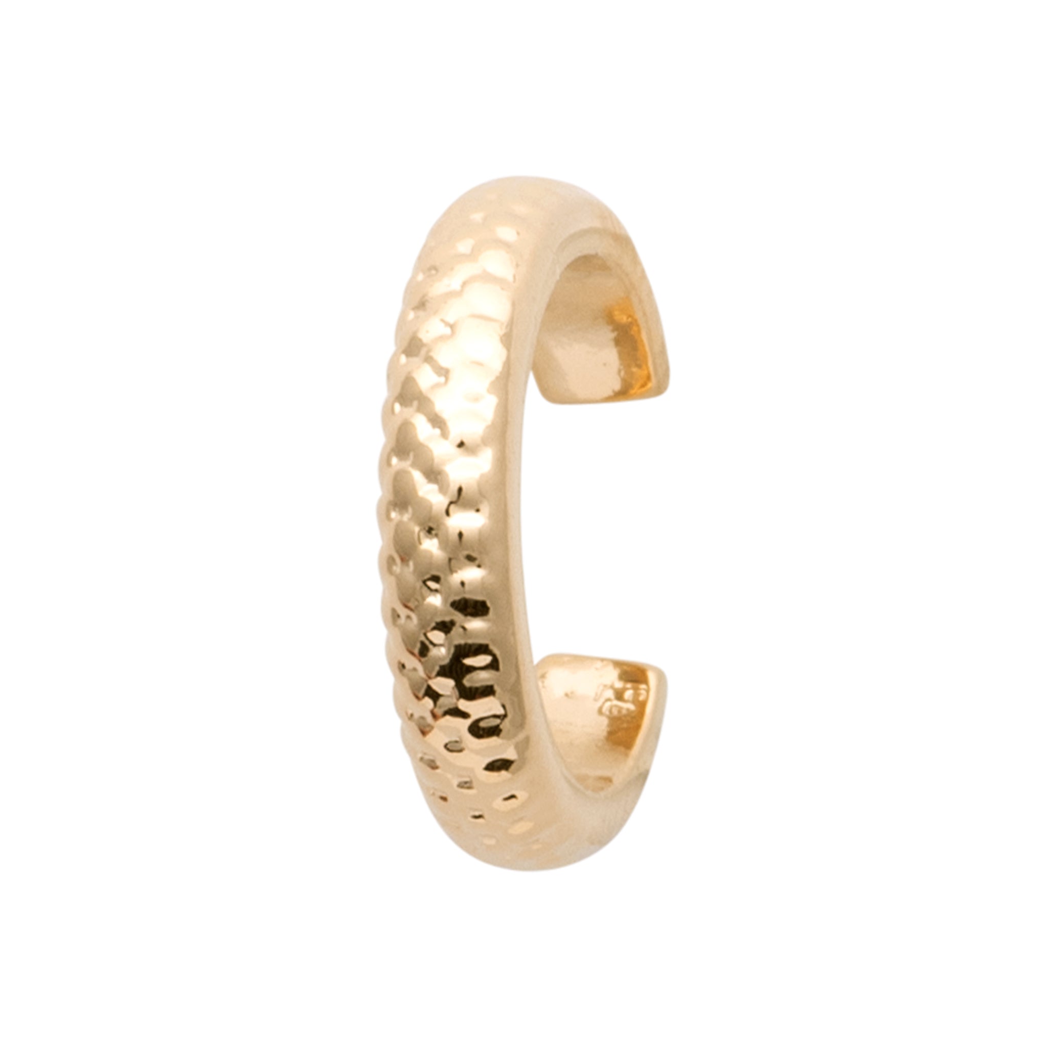 Bague d'oreille Serpent dorée motif serpent - Bijou sur fond blanc